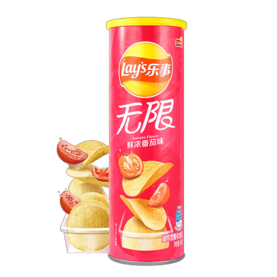 Lays Potato Chips Can Packaging (Tomato Flavor) 90 g