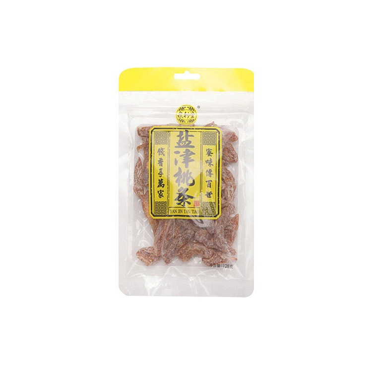 泉利堂盐津桃条无核果干袋装零食蜜饯果脯零食桃脯桃肉 128 克