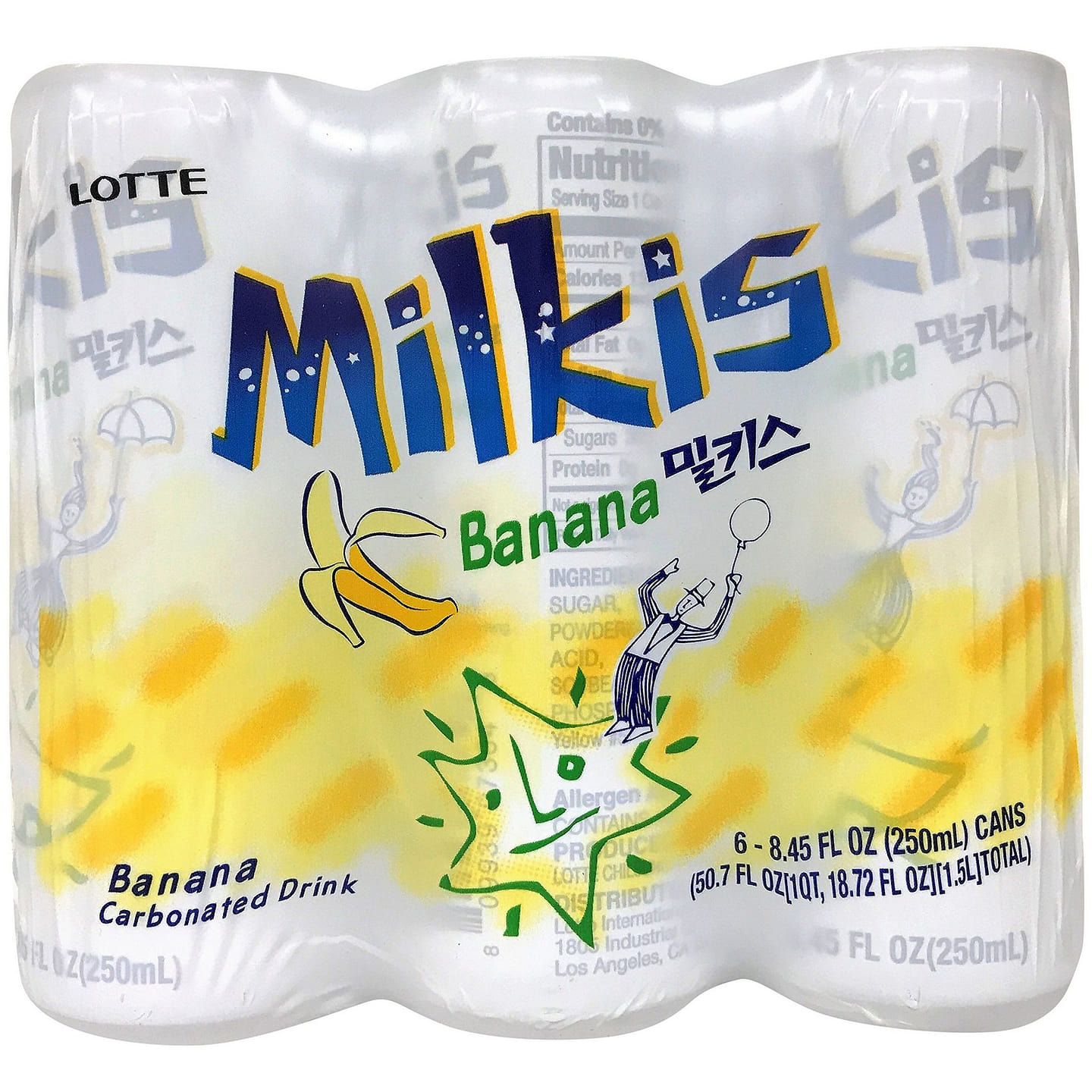 Lotte Milkis Banana Flavor 6pk 50.7 oz 1 ส่วน