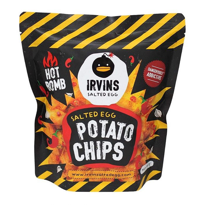 IRVINS Hot Boom Spicy Salted Egg Potato Chips 95g 1 count