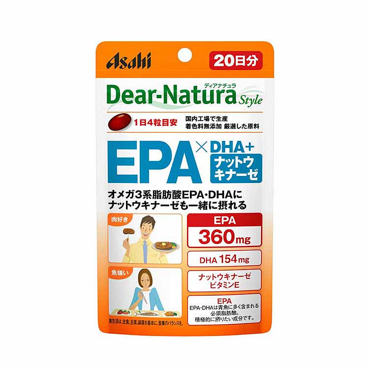 Asahi Dear-Natura Style EPA*DHA Nattokinase 80 count