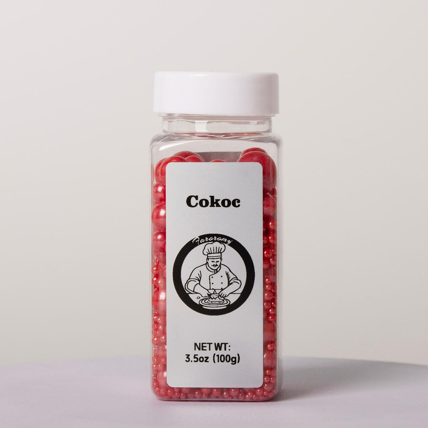 Cokoc 可食用彩针撒糖 红色珍珠 3.5 盎司