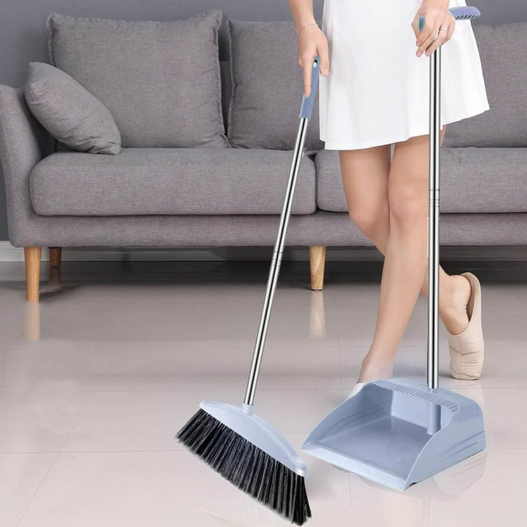 Long Handle Broom and Dustpan Set,28" Indoor Sweep 1 each