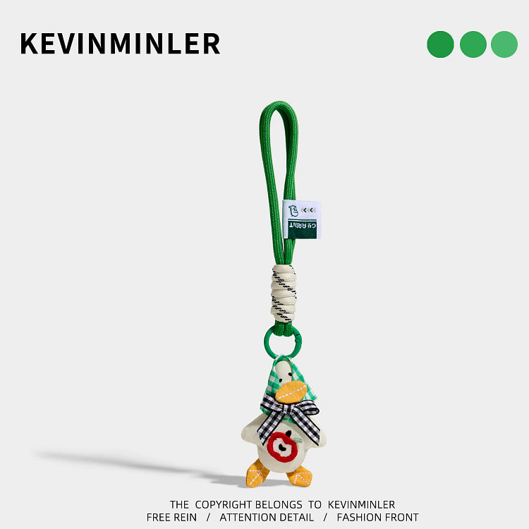 Green Plaid Headscarf Duck Keychain*1 80 g