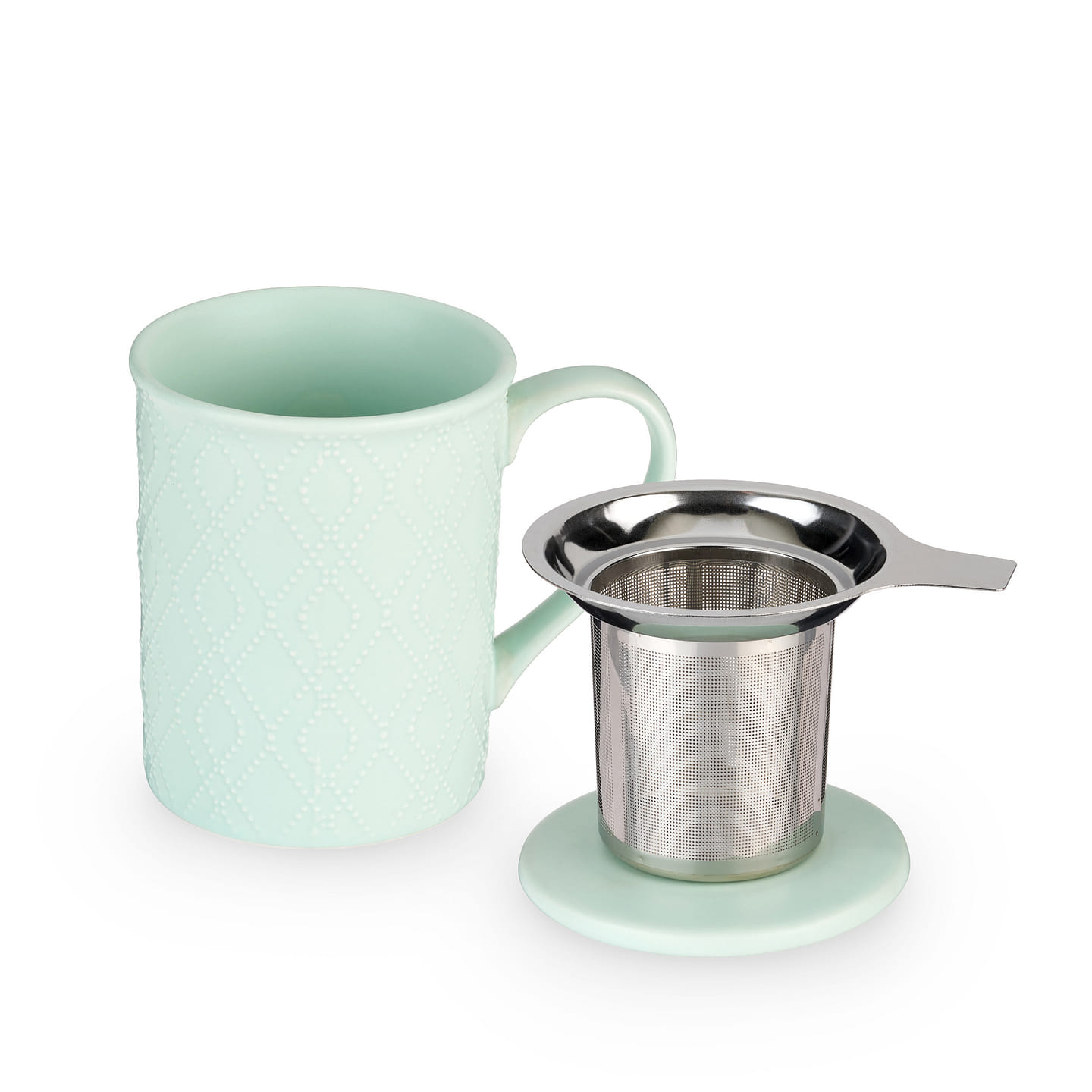 Annette™ Souk Mint Ceramic Tea Mug & Infuser by Pinky Up® 1 each