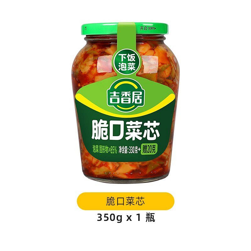 吉香居 脆口菜芯 开味咸菜酸菜泡菜榨菜芯 1瓶 350 克