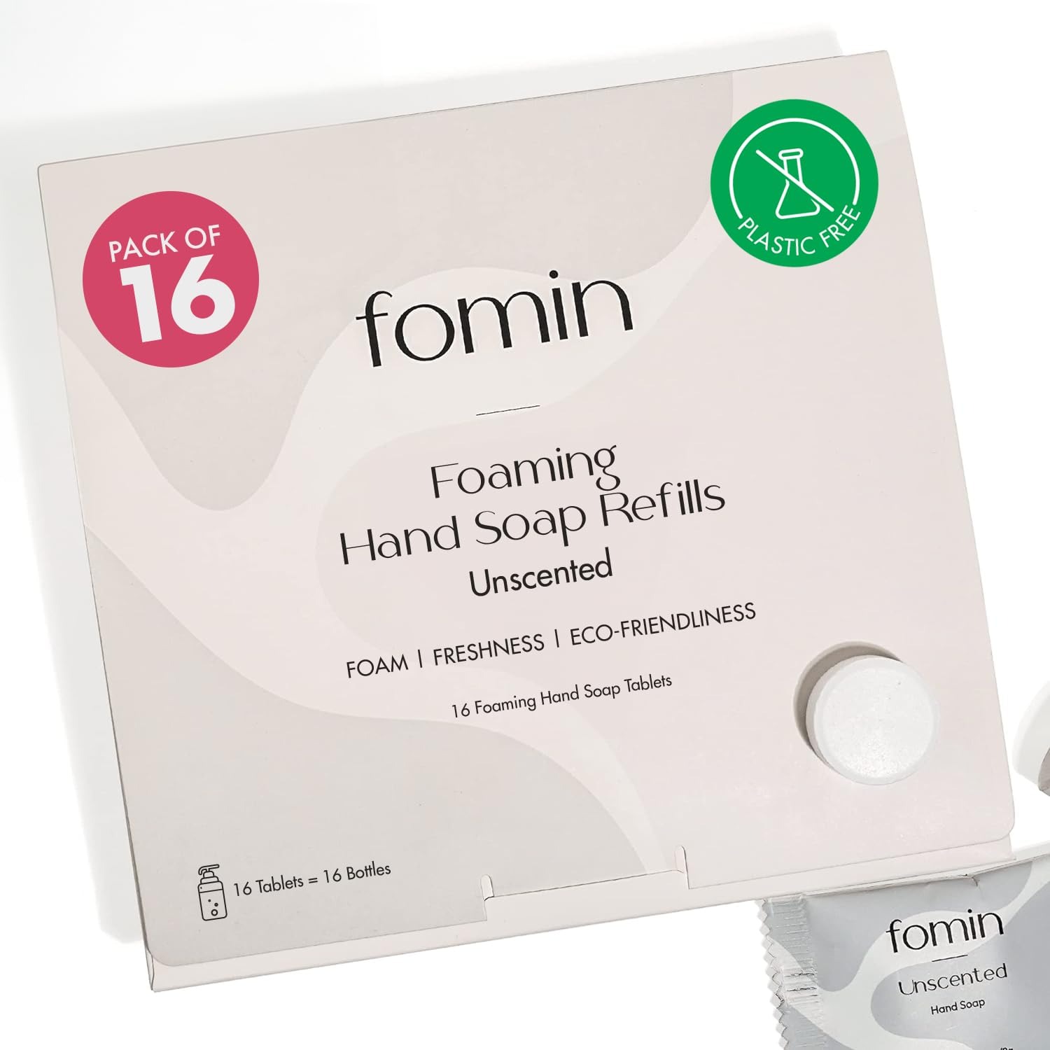 FOMIN 泡沫洗手液補充裝 - 無香 - 16 件裝 128 液盎司