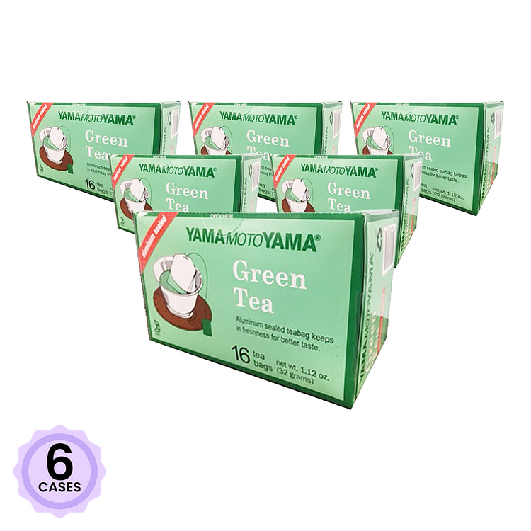 Yamamotoyama 绿茶袋泡茶 0.07 盎司*16 包*6 箱