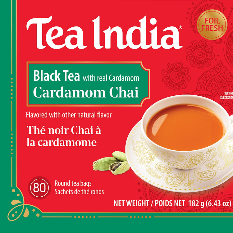 Tea India Cardamom Chai Tea Bags 80ct 1 box