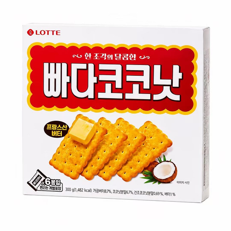 Lotte Butter Coconut Crispy Biscuits 300g 1 each
