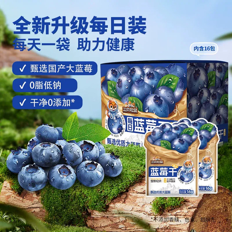 Three Squirrels Daily Dried Blueberries 256g 256 g
