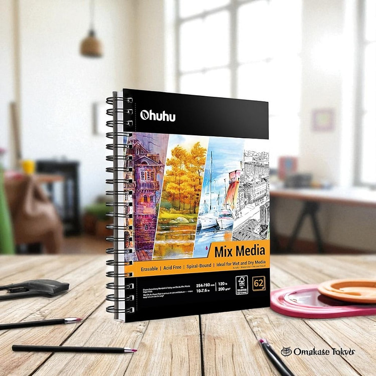 Ohuhu水彩素描本124页254mmx193mm 200 克