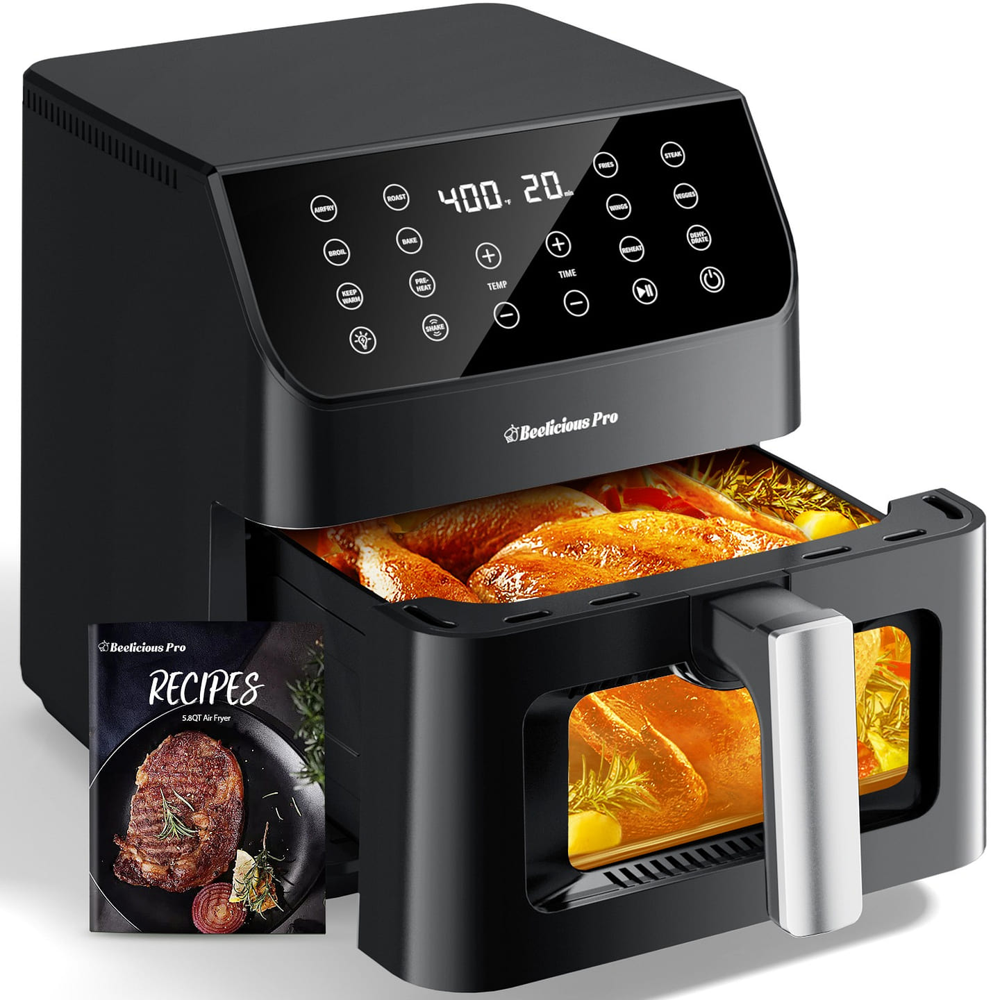Beelicious 12-in-1 Digital Air Fryer black 10.58 lb