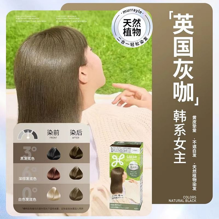 花王Kao泡沫染发剂Prettia 色号 英国灰咖