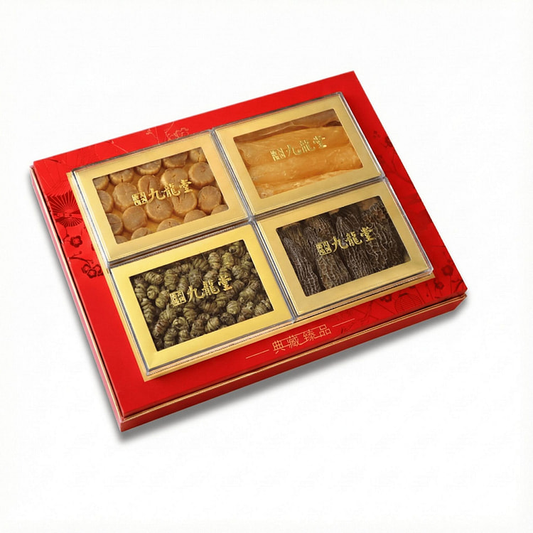 九龍堂 精选羊肚菌鱼胶石斛干贝四拼礼盒送礼 1 盒