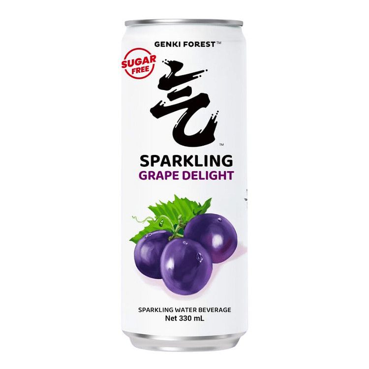 Genki Forest Sparkling Water, Grape Delight Flavor (min 2)