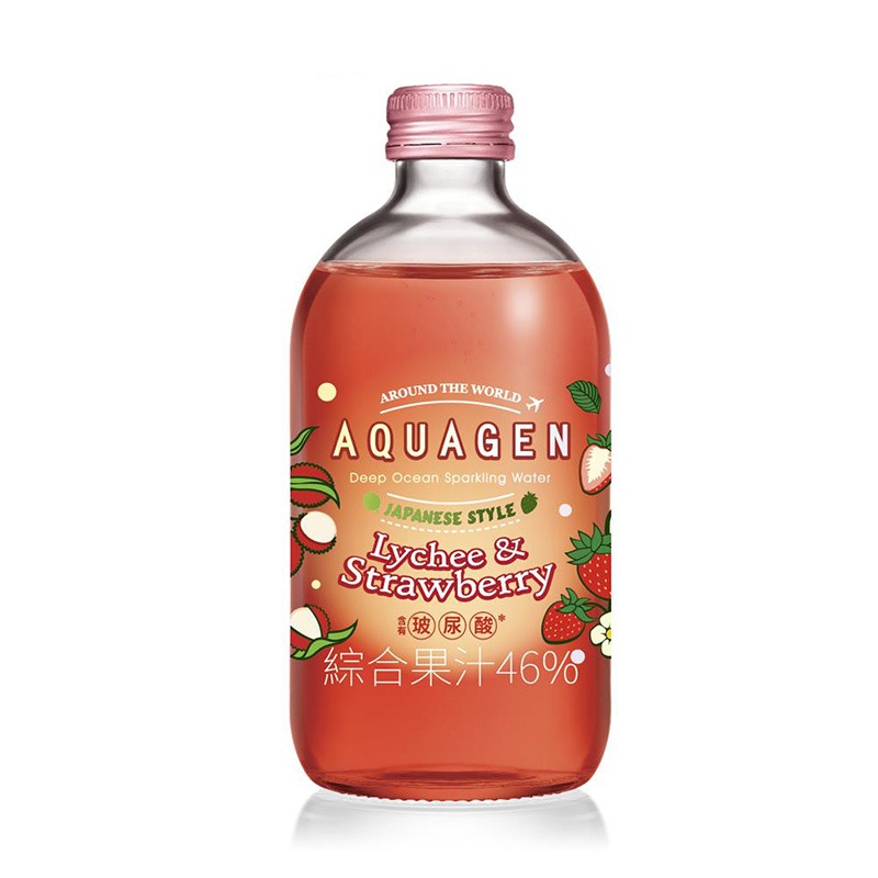 Get AQUAGEN Ocean Sparkling Water Japan Lychee Strawberry Flavor