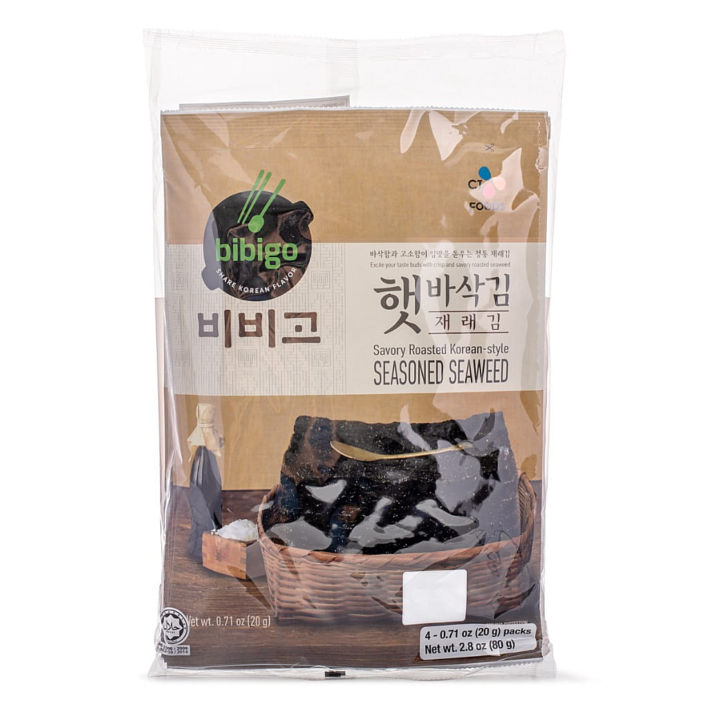 CJ Bibigo Savory Style Roasted Korean Seaweed 4pk 80 g