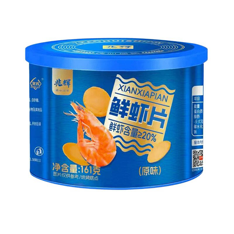 Zhaohui Fresh Shrimp Chips 161g*1 Can, a Snack to 161 g