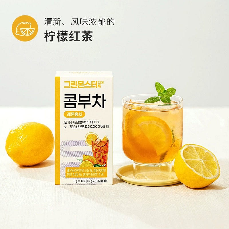 【韩国直邮】GREENMONSTER康普茶柠檬茶味 1 盒