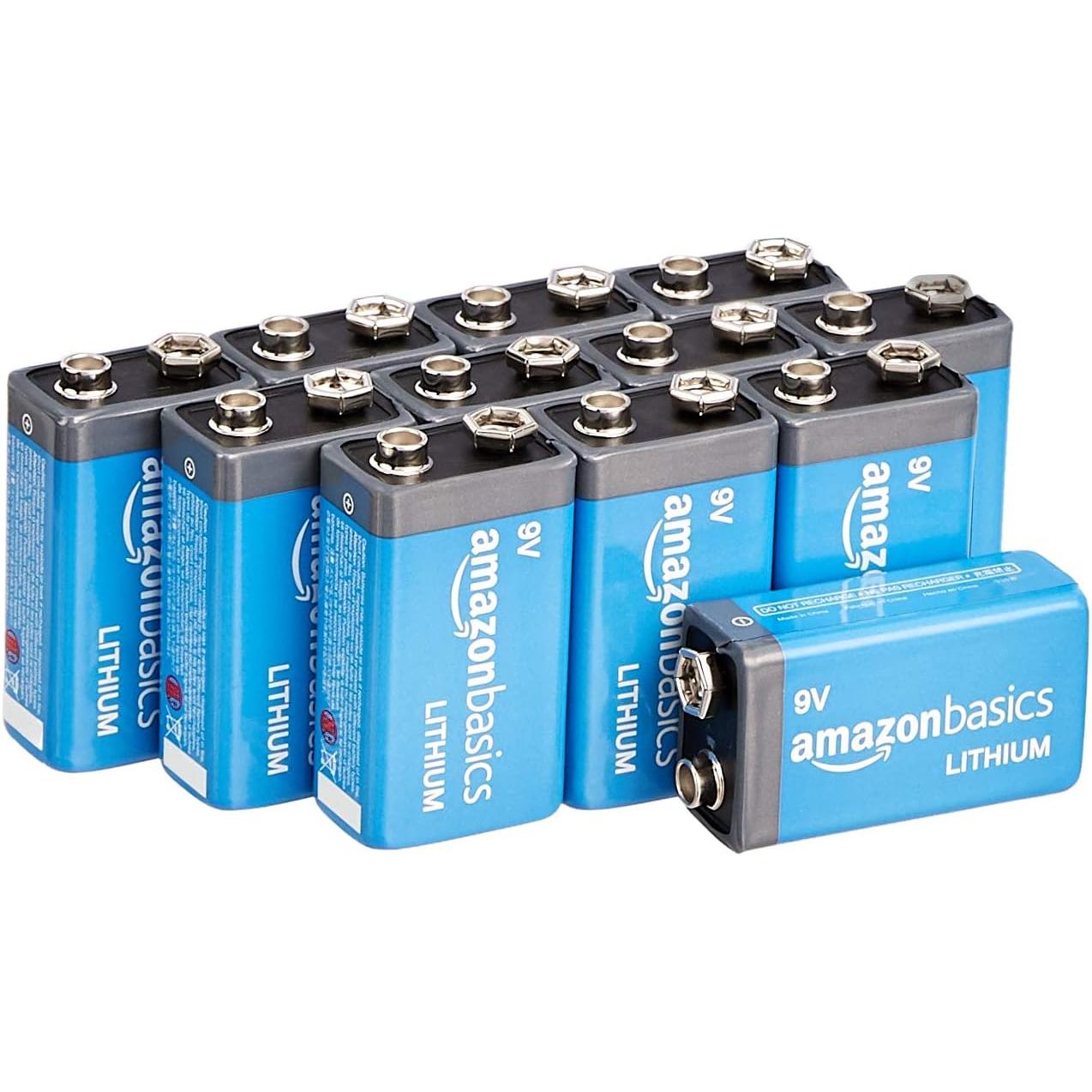 Get 12Pack 9 Volt Lithium HighPerformance Batteries with 10Year