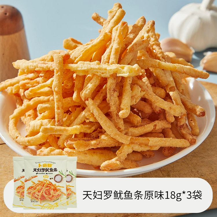 卜奇脆油炸鱿鱼丝零食原味18g*3袋 54 克