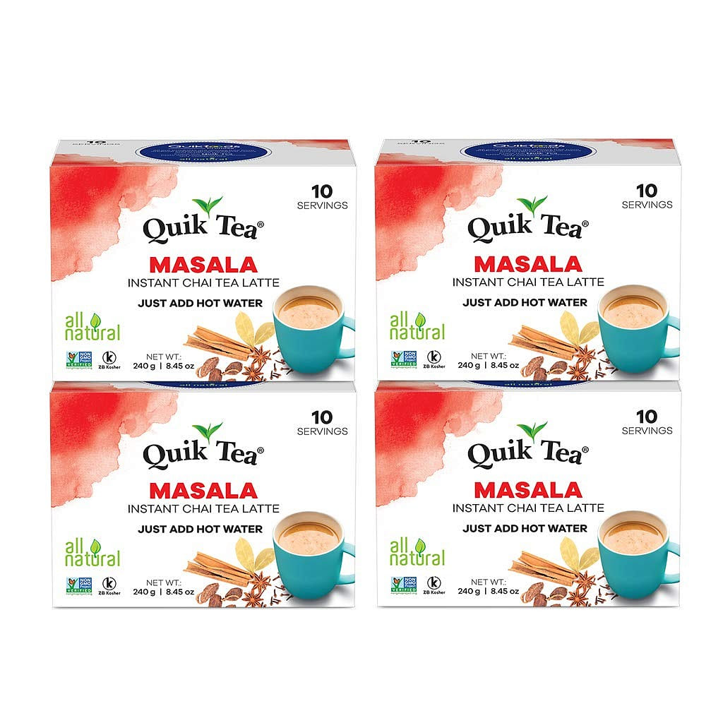 QuikTea Latte Masala Chai,10 count(Pack of 4) 4 box*10 counts