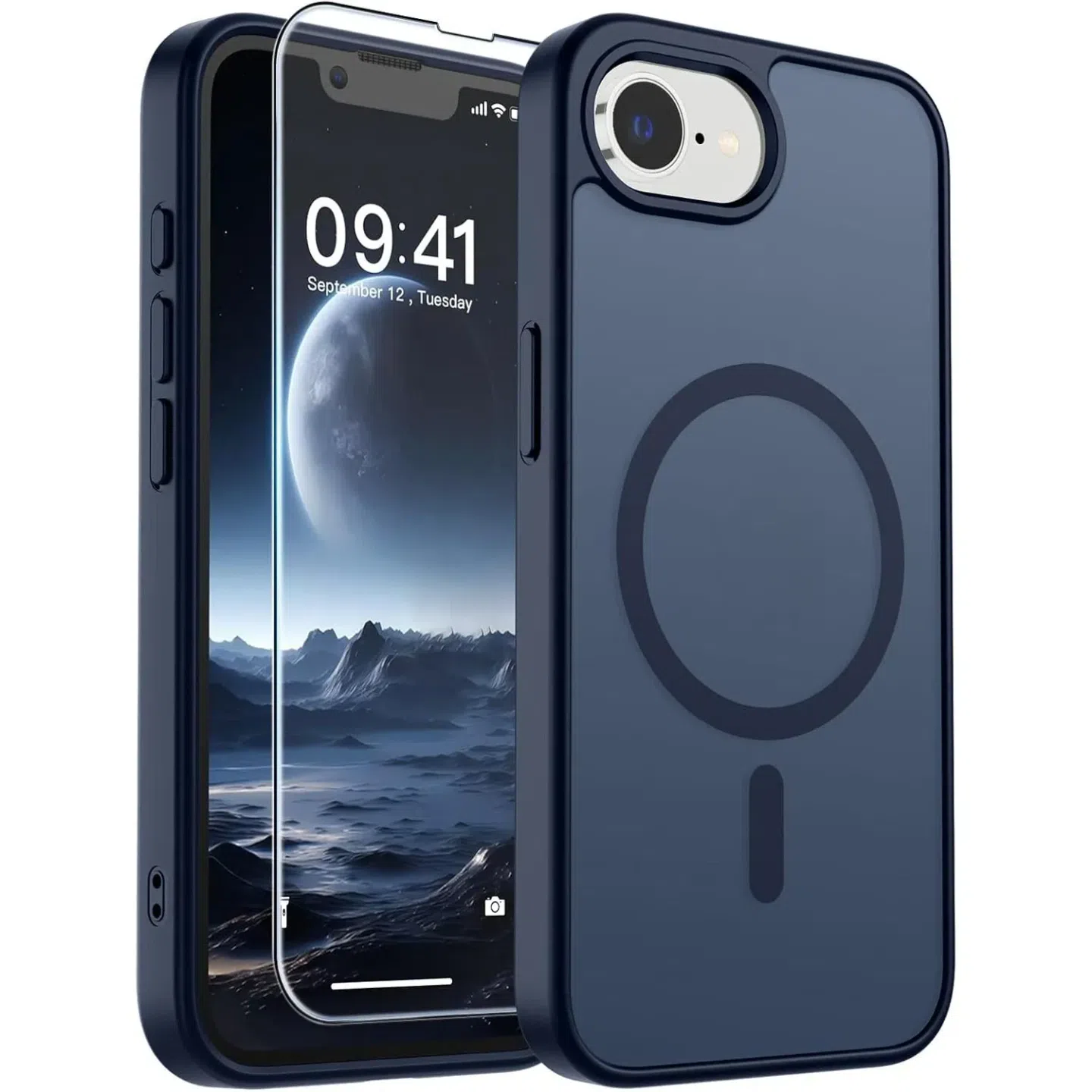 Navy iphone16e Phone Cover Magnetic Shockproof 1 pack