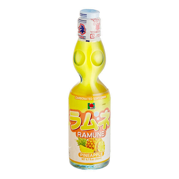 Hana Ramune Soda Pineapple 6.7oz 1 bottle 1 each