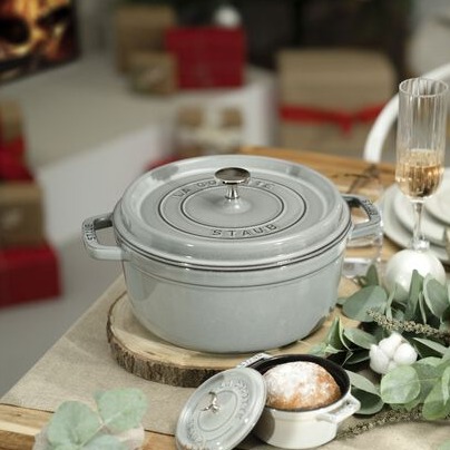 STAUB 铸铁锅 夸脱圆形砂锅 2.75 QT/ 石墨灰 1 份