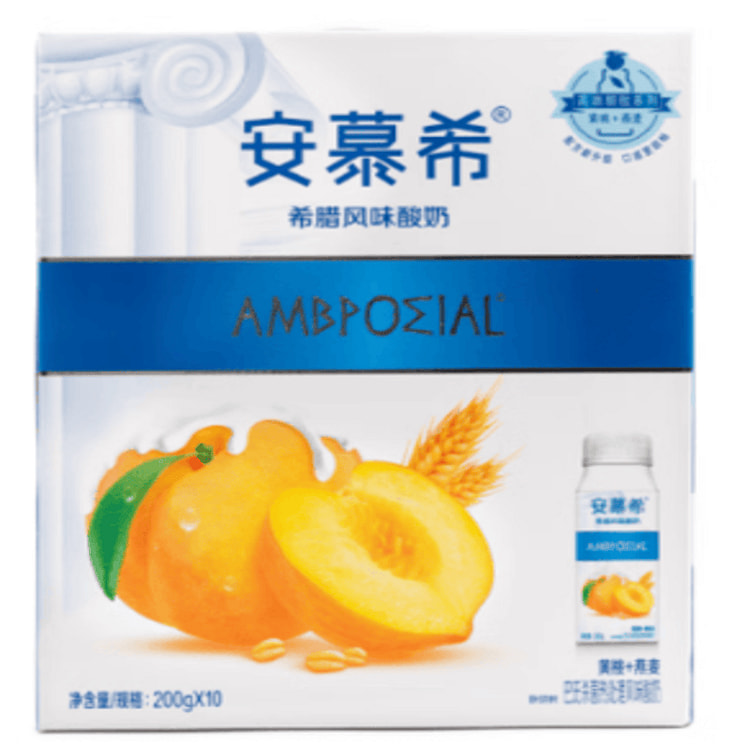 安慕希 希腊风味酸奶 黄桃燕麦味200g*10瓶