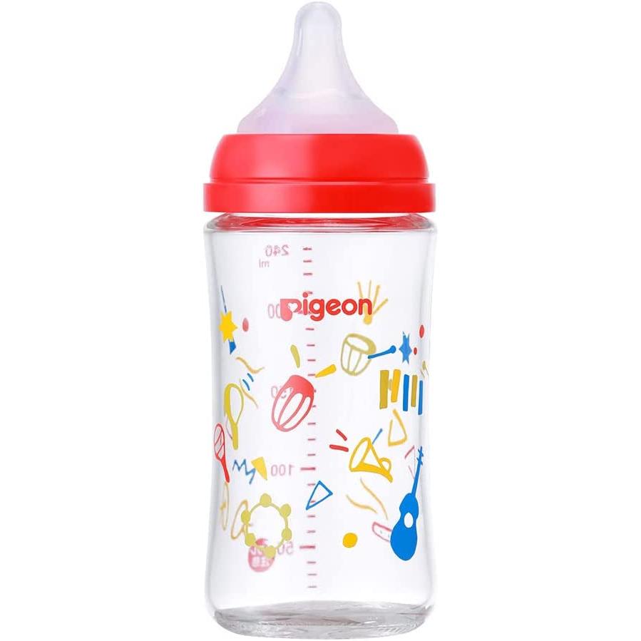 Pigeon 哺乳瓶加熱器 デジタル PIGEON Heat-Resistant Glass Feeding Bottle 240ml with sizeM teat