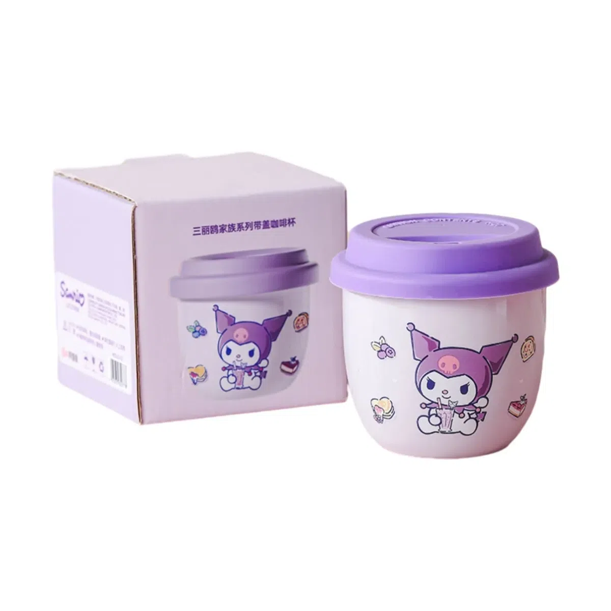 Mug With Lid Coffee Cup Ceramic Cup - Kuromi 1 count