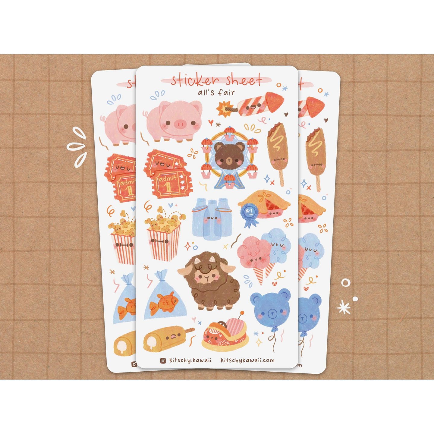 Carnival Vinyl Sticker Sheet 1 each