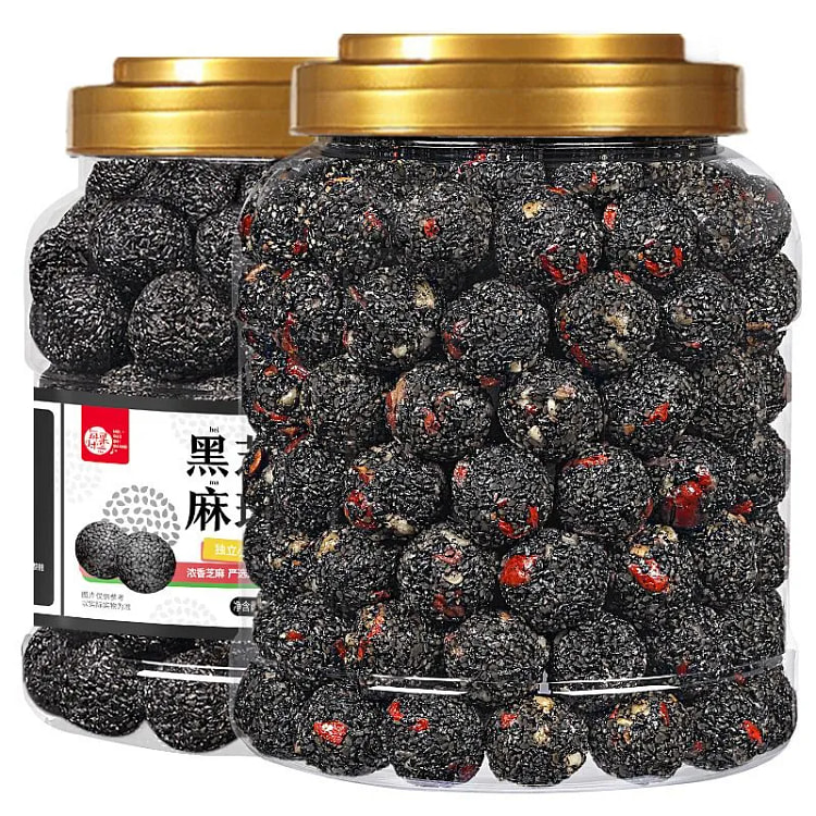 每果时光黑芝麻球红枣核桃黑芝麻丸500g*1罐 500 克