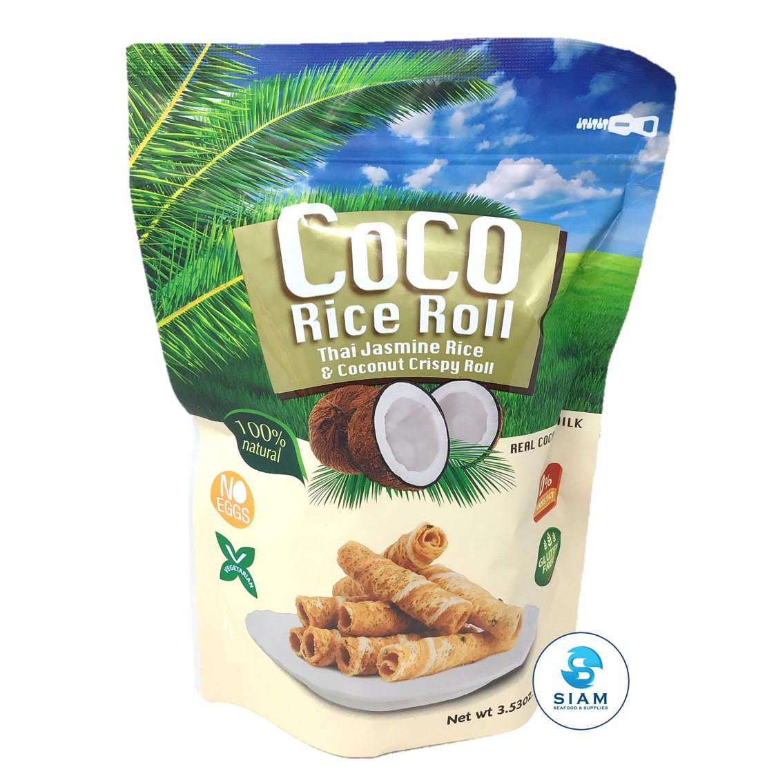 Coco Rice Roll, Thai Jasmine Rice & Coconut Crispy Roll, Original Flavor 3.53 oz