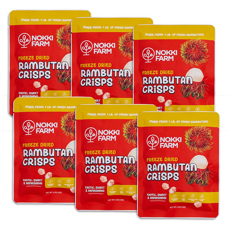 冻干红毛丹零食，15克装（6包） 75 克*6 包