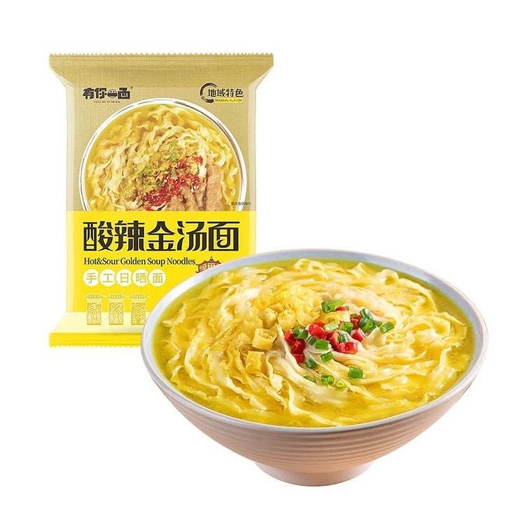 有你一面酸辣金汤面手工日晒面方便速食面条 440 克