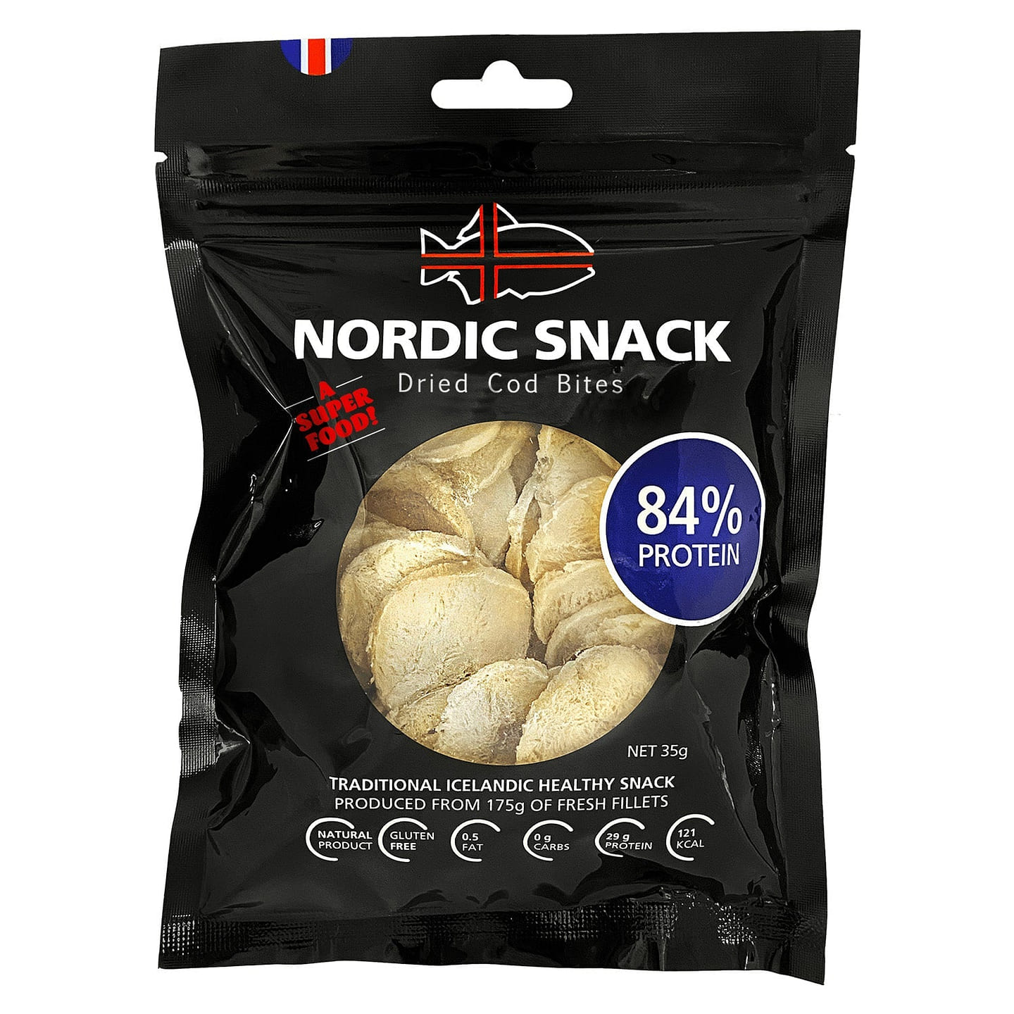 Dried Cod Bites, Nordic Snack (35g) 1 pack 1 each