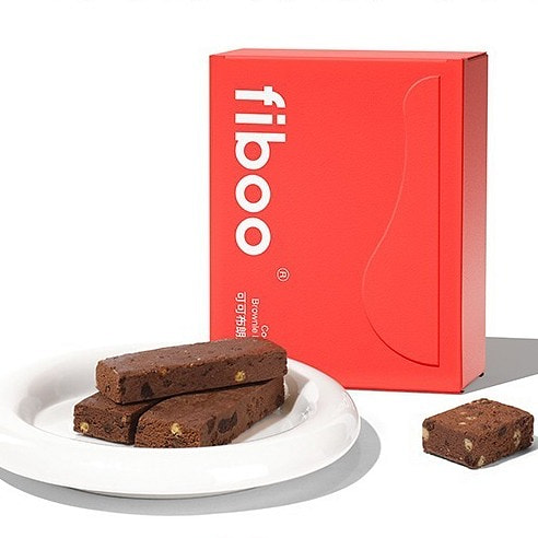 FIBOO 单层植物蛋白棒#可可布朗尼味 6支入