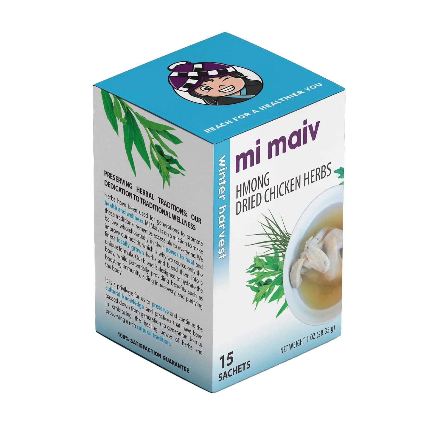 Mi Maiv Hmong 干鸡草药冬季收获 1 份