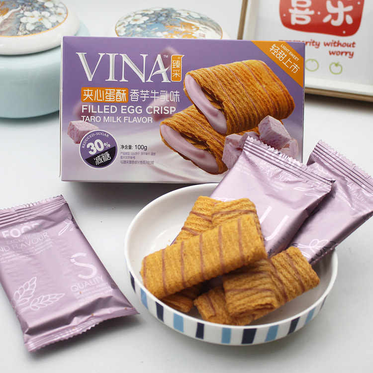 Taro Milk Flavored Egg Puff 100g*1 box