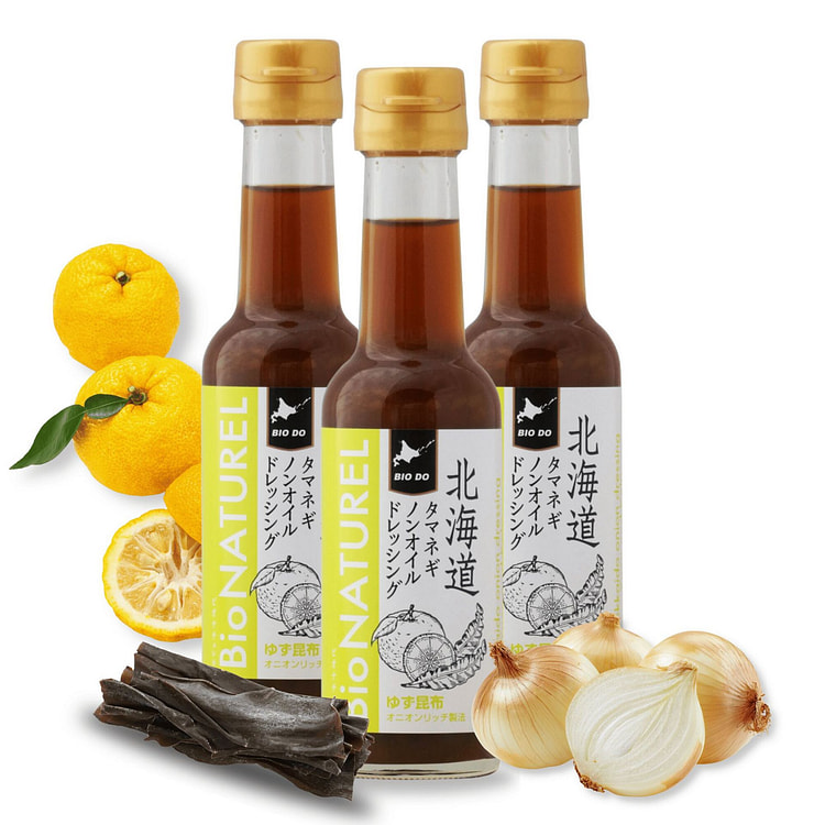 日本柚子昆布北海道洋葱酱，3包 150 毫升