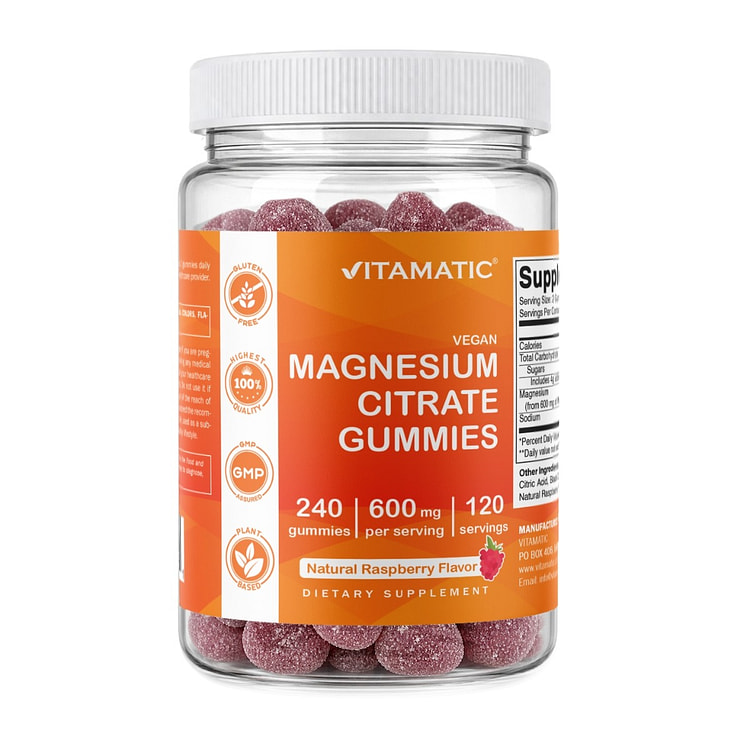 Magnesium Citrate Gummies 600mg - 240 Count