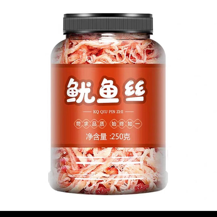 Tear the squid shreds by hand