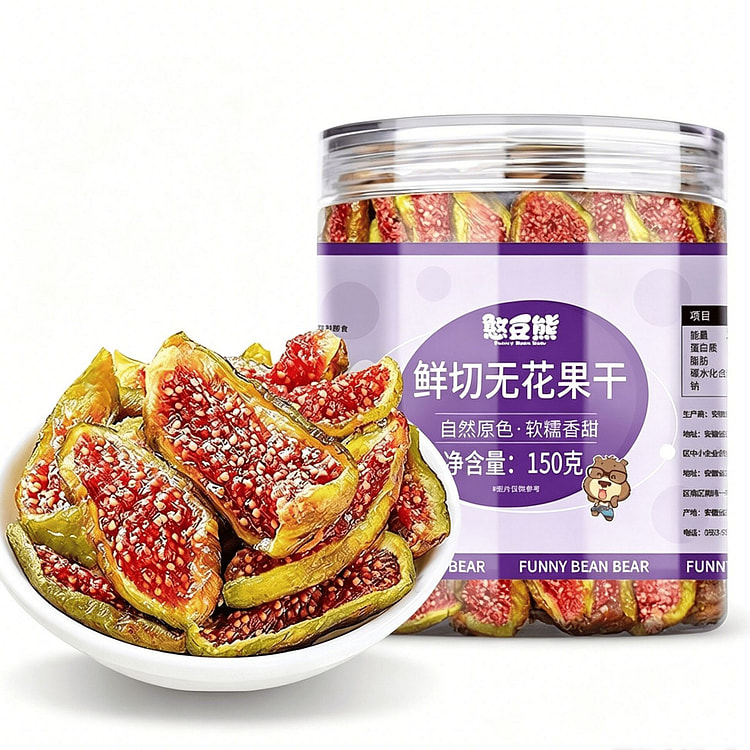 憨豆熊青皮无花果干鲜切原味即食果脯蜜饯150g 150 克