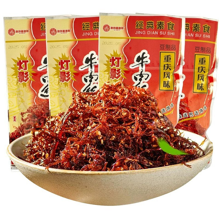 数我香 麻辣灯影素牛肉丝辣条小包装18g*5包 90 克