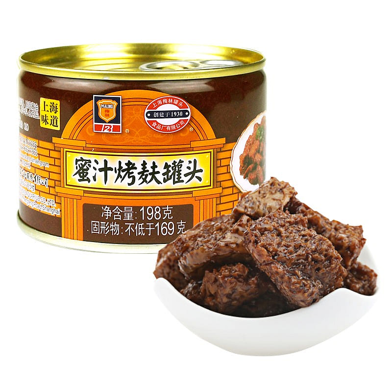 上海梅林 蜜汁烤麸罐头 蜜汁烤麸面筋 超值3罐装 594 克