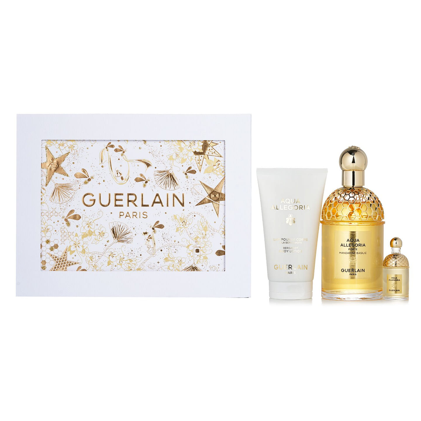 Guerlain Aqua Allegoria Mandarine Basilic Coffret: Mandarine Basilic EDP 125ml + EDP 7.5ml + Bergamot Body Lotion 75ml 3 bottle
