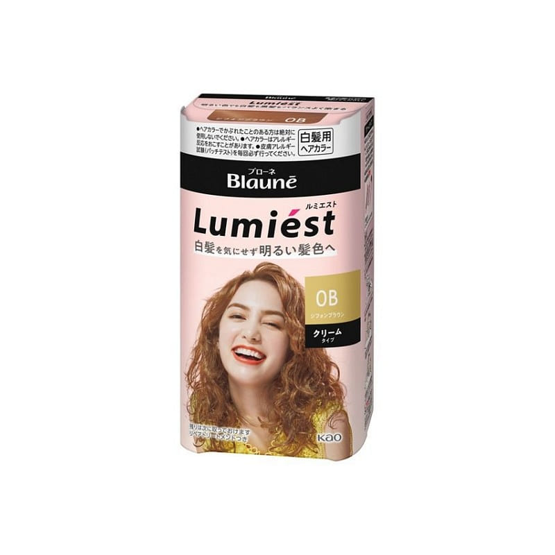 Kao Blone Lumiest Hair Color 0B Chiffon Brown, New and old packaging are random 1 each